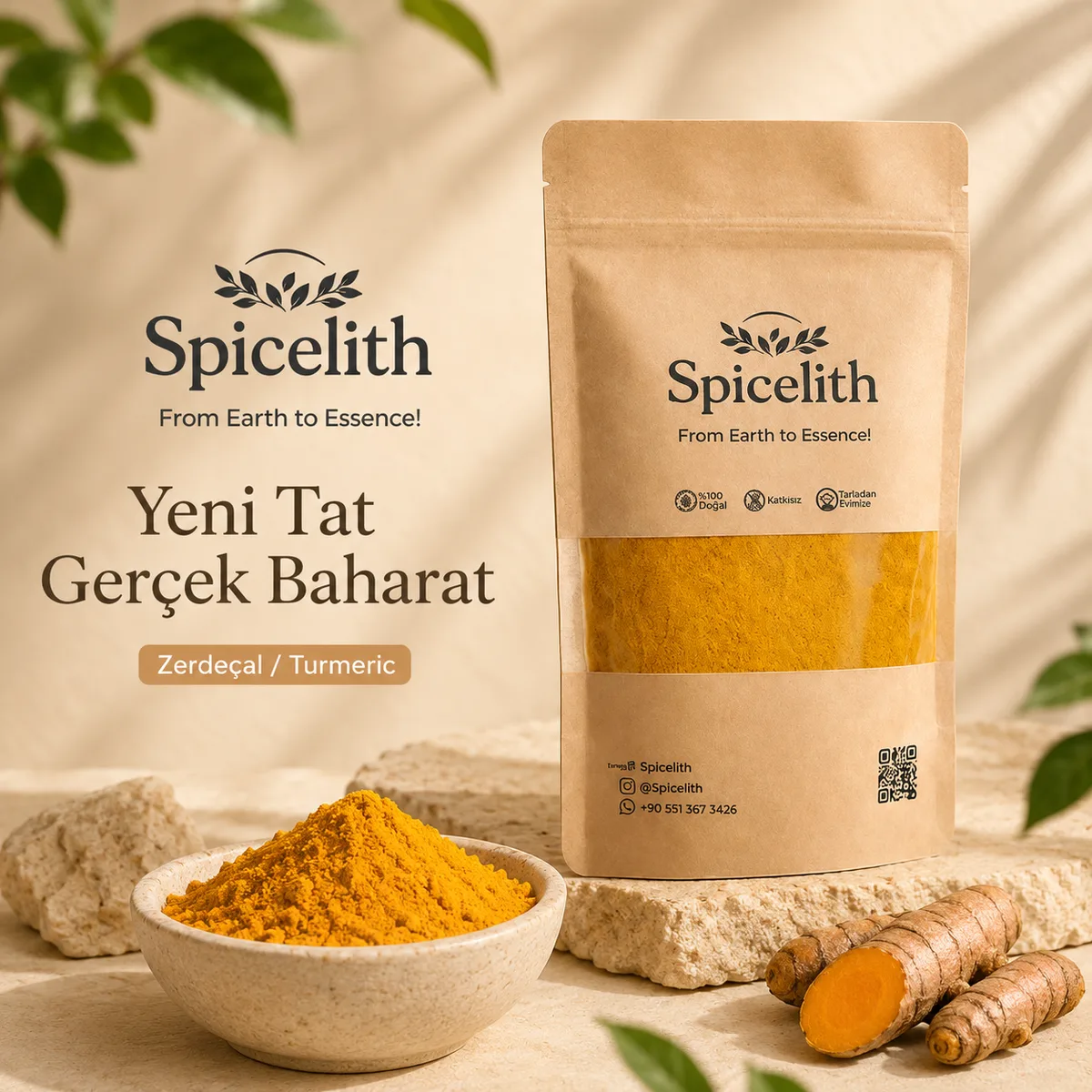 Spicelith Zerdeçal — Altın renkli sağlık dokunuş.
