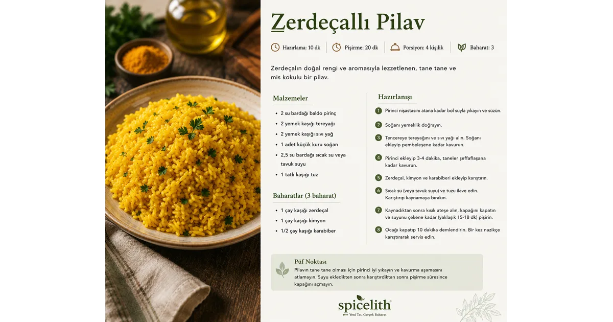 Zerdeçallı Pilav